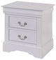 24 Inch Modern Classic Nightstand, 2 Drawers, Drop Handles, Wood, White