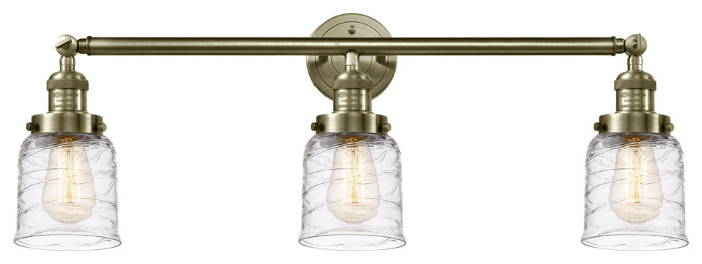 INNOVATIONS 205-AB-G513 3-Light Bath Vanity Light Antique Brass