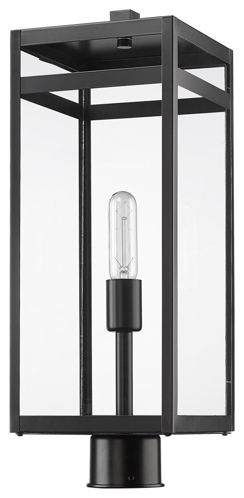 Z-LITE 596PHBR-BK 1 Light Outdoor Post Mount Fixture, Black