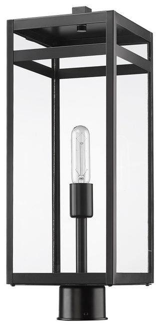 Z-LITE 596PHBR-BK 1 Light Outdoor Post Mount Fixture, Black