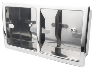 Recessed Double Toilet Paper Holder, Bright Polished