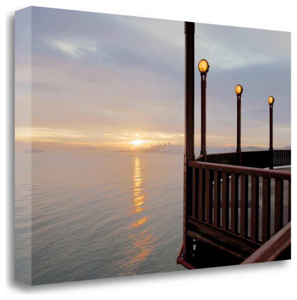 Sunset View on the Balcony 1 Giclee Wrap Canvas Wall Art