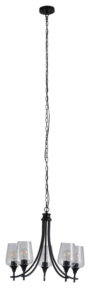 CHLOE Lighting CH6S902BK21-UC5 WILLAN Transitional 5 Light Hanging Chandelier