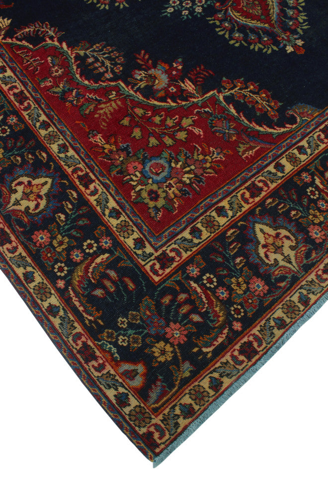 Fine Vintage Distressed Chehra Navy Rug