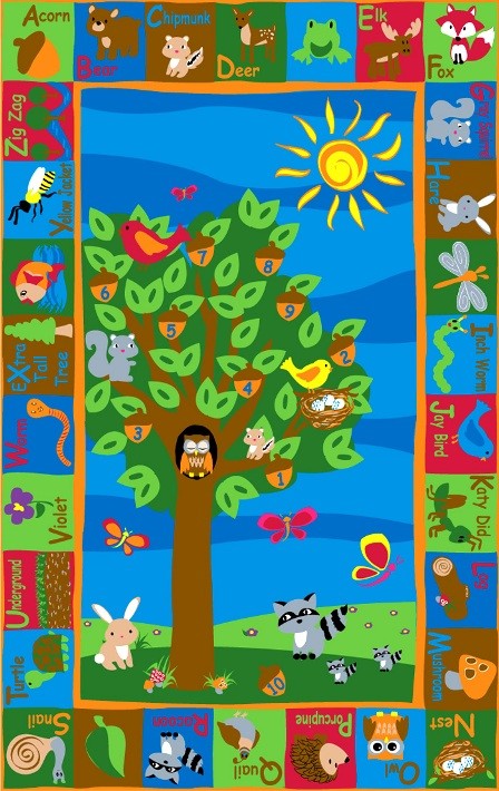 Forest Rug With Animal Alphabet