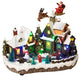 Lighted Holiday Village Scene With Seasonal Accents and Moving Figurines