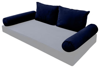 STYLE V1 Full Velvet Pipe Trim Indoor Daybed Bolster Pillow |COVER ONLY| AD373