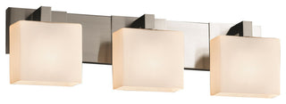Fusion Modular 3-Light Bath Bar, Rectangle, Brushed Nickel, Opal Shade