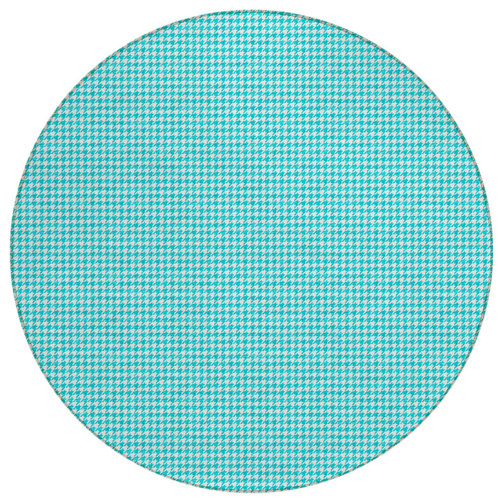 Indoor/Outdoor Hinton HN1 Aqua Machine Washable 6' x 6' Rug