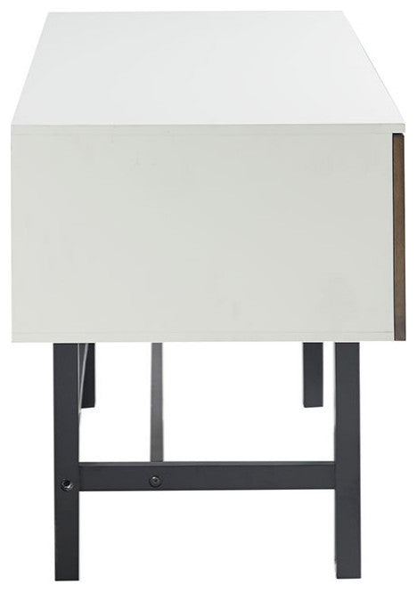 Madison Park Kirtley Modern Industrial Wood Office Writing Desk, White