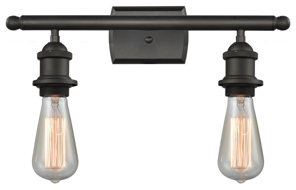 2-Light Dimmable LED Bare Bulb 4.5" Bath Fixture, Oil Rubbed Bronze