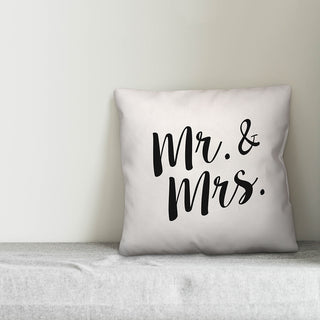 Mr and Mrs Bold Script 20x20 Throw Pillow