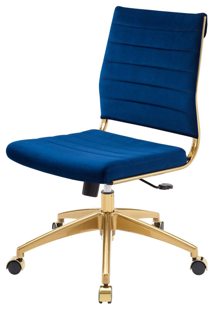 Computer Work Desk Chair, Velvet, Blue Navy, Modern, Home Business Office