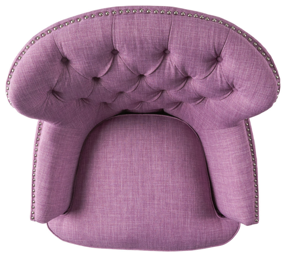GDF Studio Laxford Light Purple Tufted Fabric Club Chair