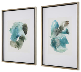 Uttermost 32291 Blueprints 40" x 27" Framed Abstract Painting - - Multicolored