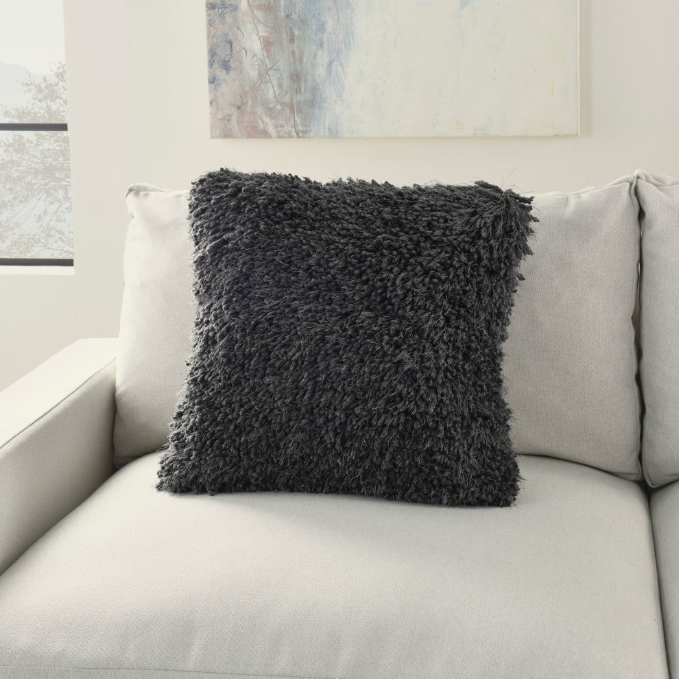 Mina Victory TL003 Throw Pillow, Charcoal, 20" x 20"