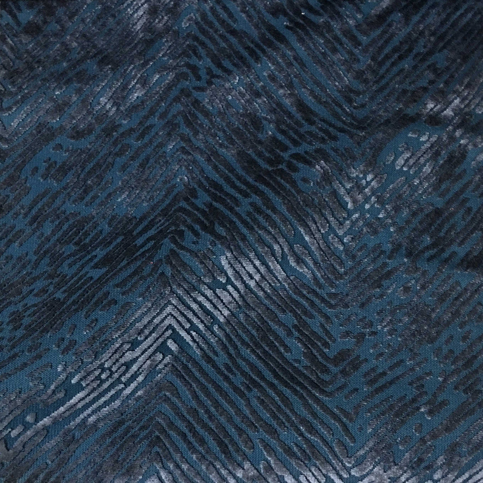 Kentish Burnout Velvet Upholstery Fabric, Indigo