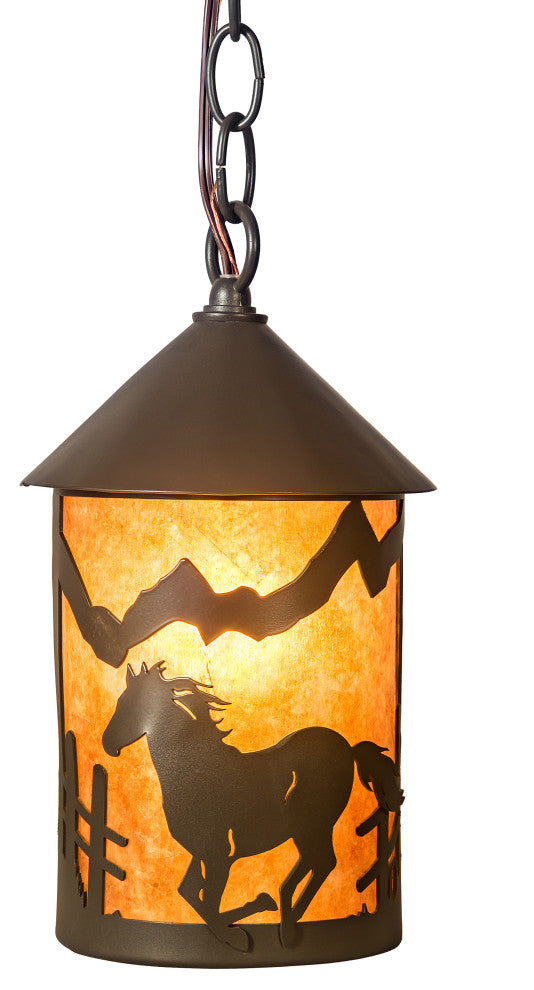 6 Wide Running Horses Mini Pendant