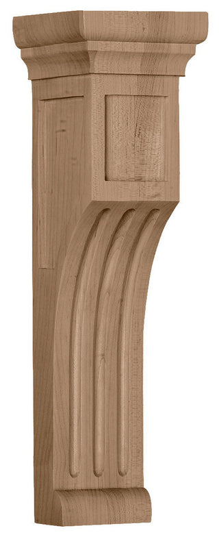 4"W x 4"D x 14"H Recessed Groove Corbel, Cherry