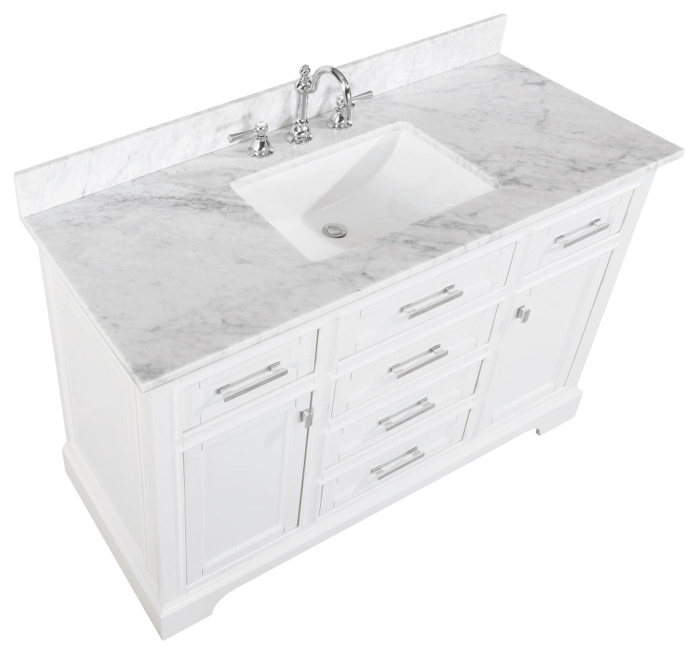 Milano 54" Single Sink Vanity, White