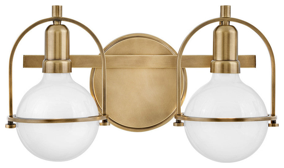 Somerset Two Light Vanity in Heritage Brass
