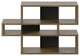 Contemporary Modular Display 2 Tone Shelves, Walnut Frame/Black Backs