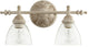 QUORUM 5257-2-70 2-Light Vanity Light, Persian White with Clear Seeded