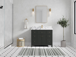Sonoma 42" Single Sink Bath Vanity in Black Top, 2" Viola Night
