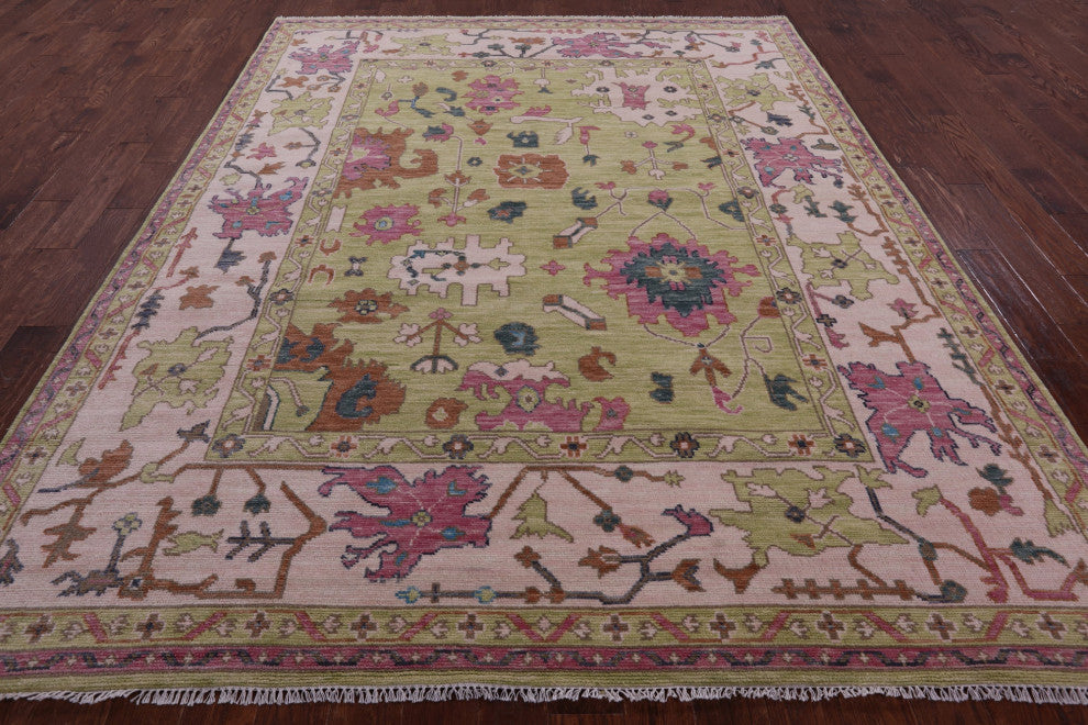 8' 2" X 10' 3" Handmade Turkish Oushak Wool Rug - Q15845