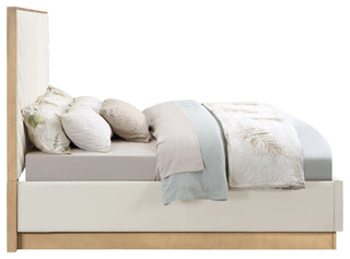 Casa Black Faux Leather King Bed, Cream, King