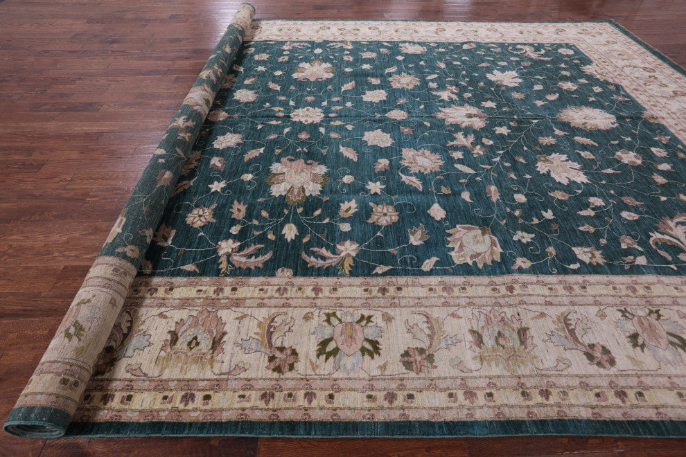 12' 1" X 18' 0" Signed Chobi Peshawar Hand Knotted Wool Rug Q8845