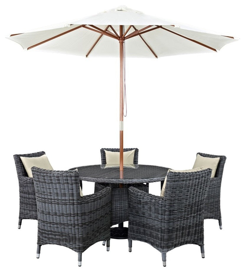 Summon 7-Piece Outdoor Patio Sunbrella Dining Set