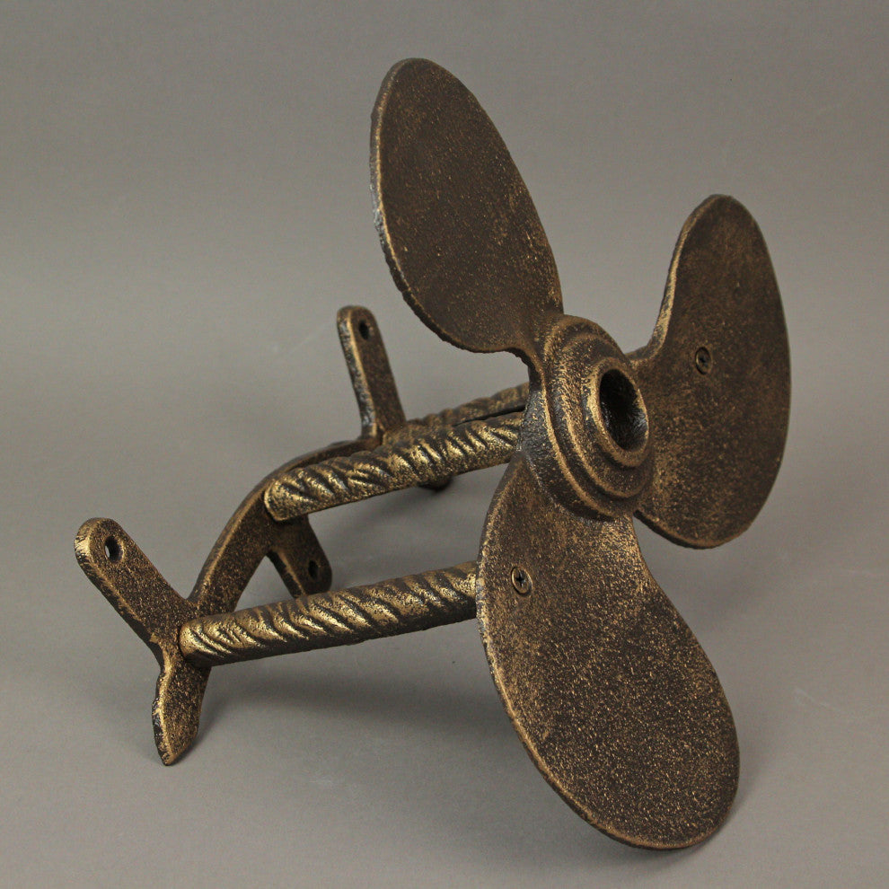 Bronze Cast Iron Boat Propeller Wall Mounted Decorative Garden Hose Holder Deco