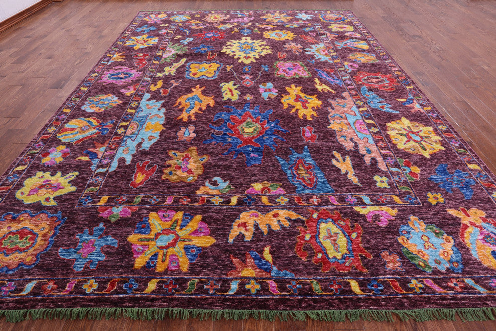 10' 3" X 13' 8" Hand Knotted Turkish Oushak Wool Rug - Q14783
