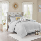 Madison Park Isla 8 Piece Cotton Floral Printed Reversible Comforter Set