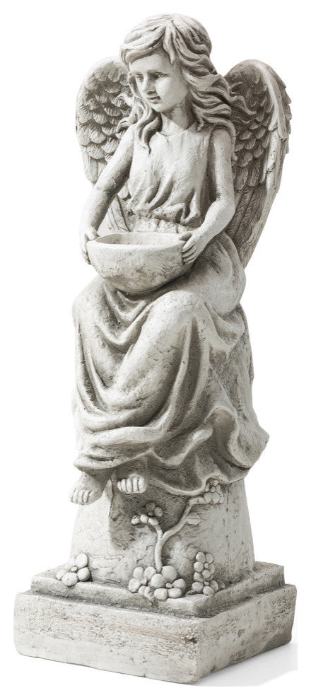 31.25"H MGO Angel Garden Statue With a Birdbath