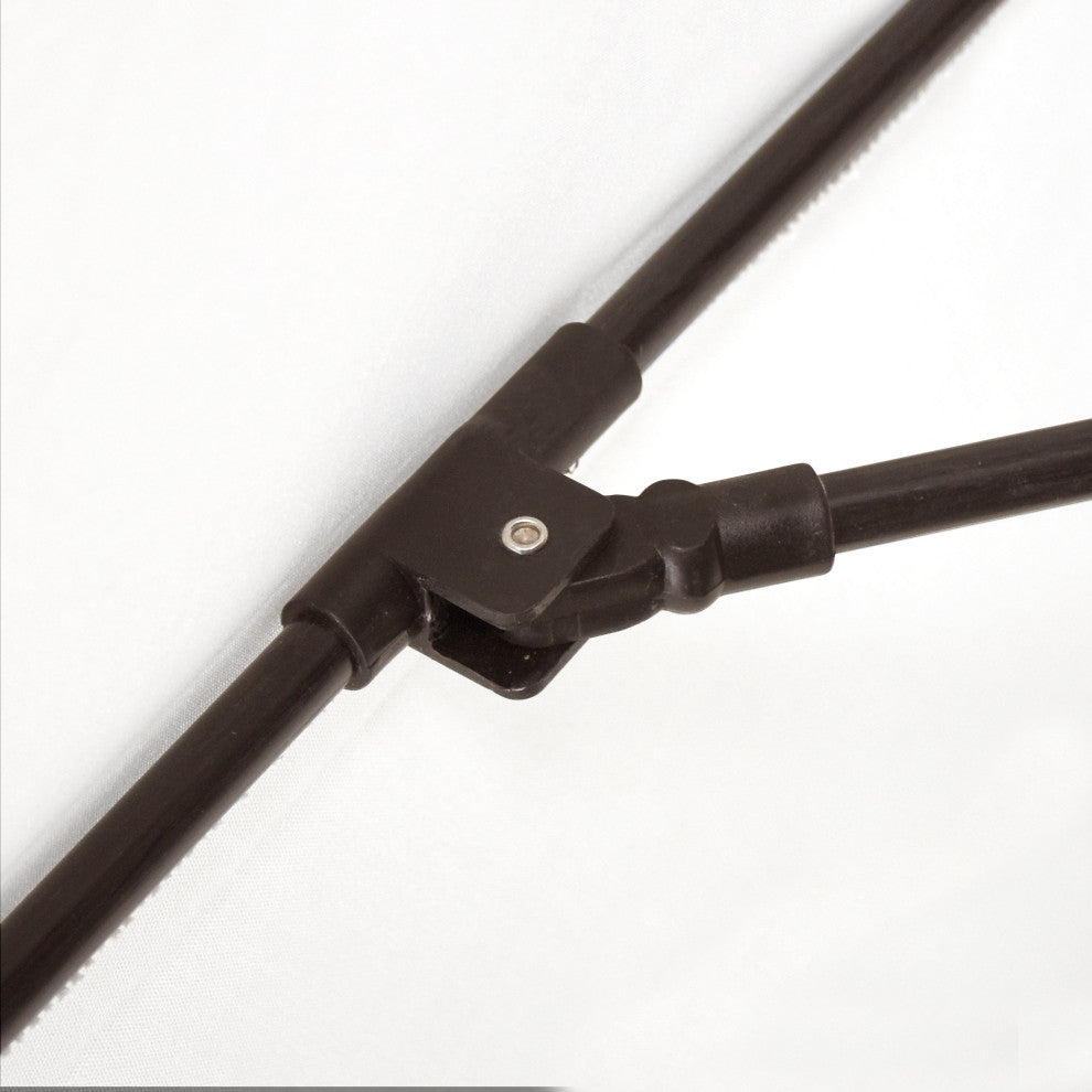 9' Bronze Collar Tilt Crank Aluminum Umbrella, Pacifica, Black