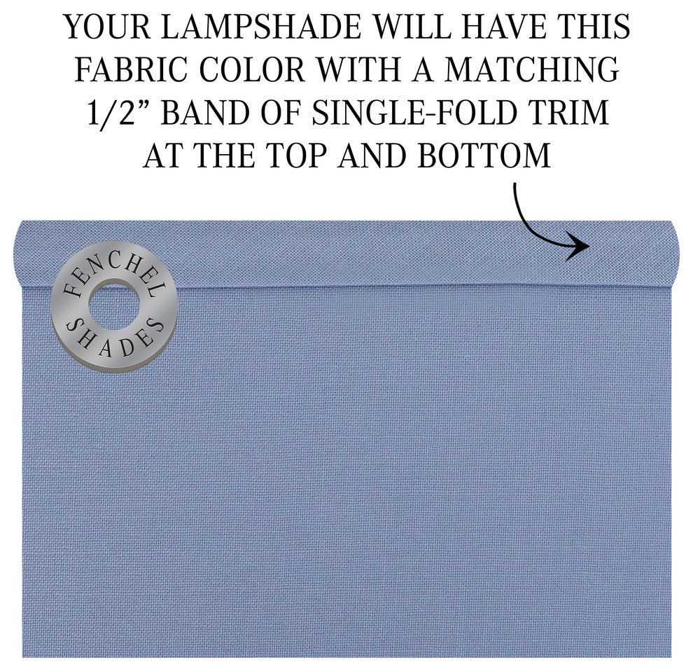 Fenchel Shades, 13"x15"x10" Spider Attachment Lamp Shade, Linen Periwinkle