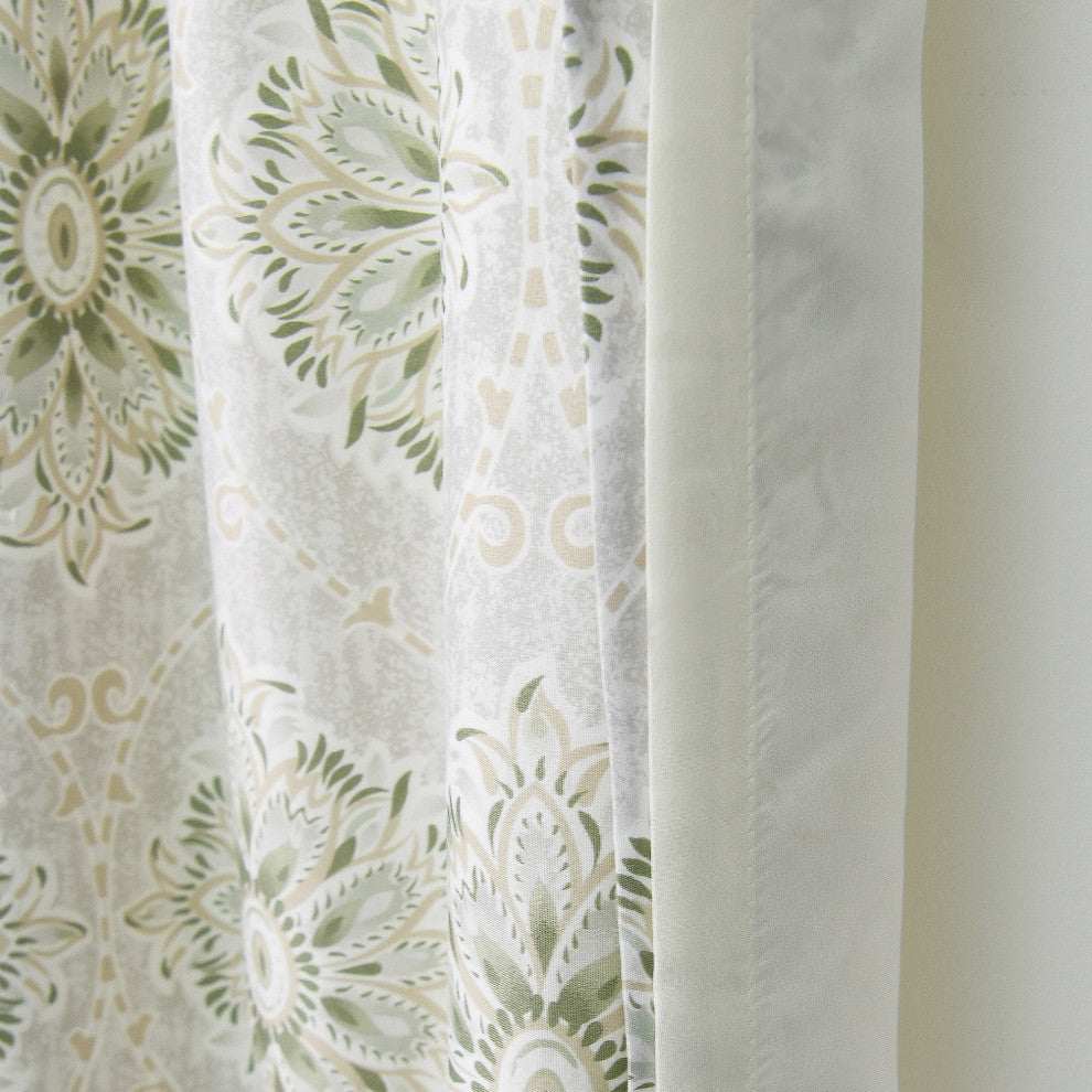 Bloom Medallion 2 Piece Curtain Set, Taupe, 2 Panels 60" X 84"
