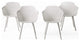 Set of 4 Dining Chair, Modern Minimalist Design With Mesh Plastic Seat, White