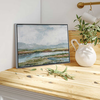 "Lakeside Afternoon Delight" - A Tranquil Waterscape for Refined Interiors