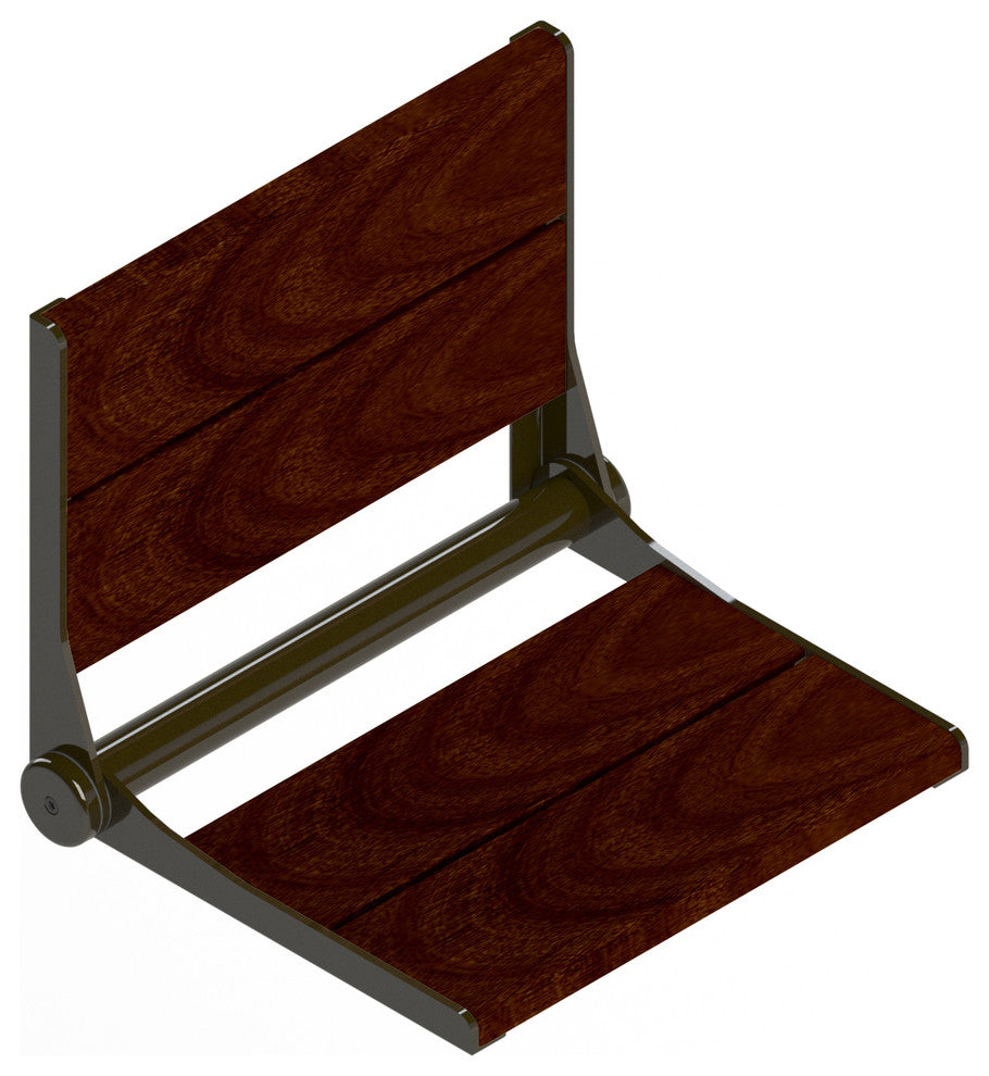 Invisia Brazilian Walnut SerenaSeat Fold Down Seat, Oil Rubbed Bronze, 18"