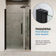 Pasadena 60"Wx36"Dx74 3/4"H Corner Pivot Shower Kit Black Base