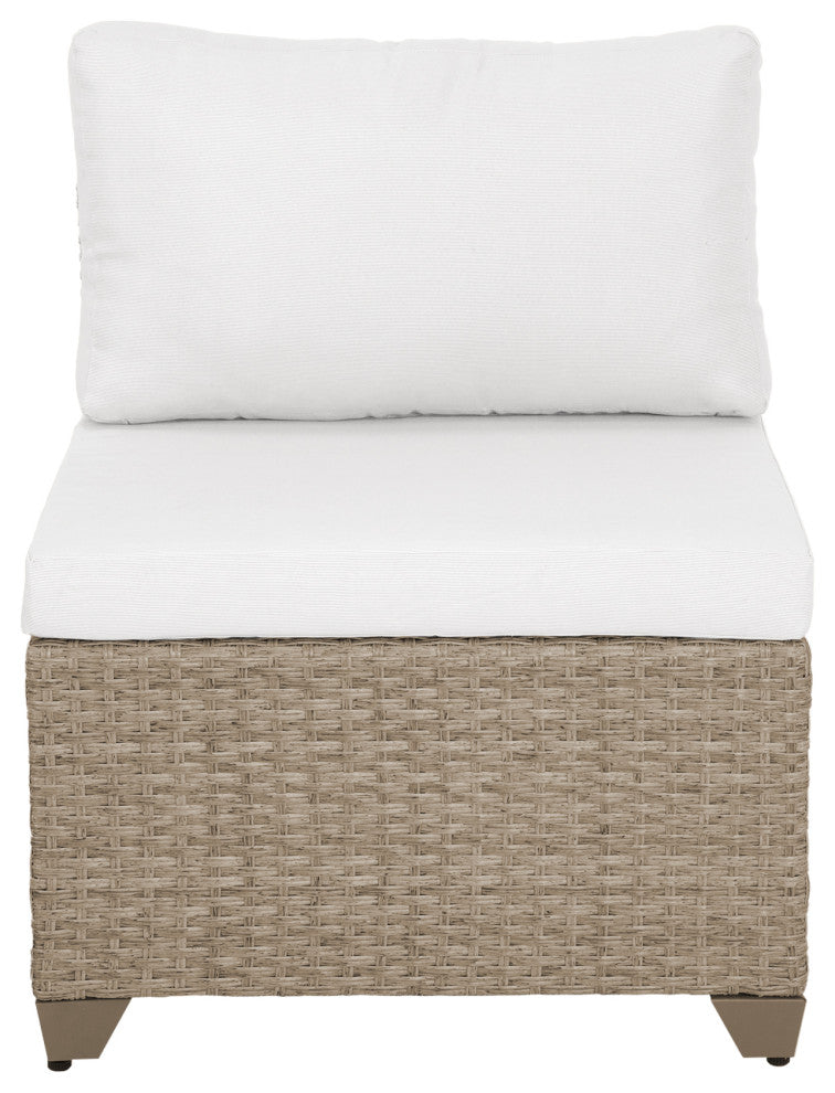 Maui 7-Piece Outdoor Conversation Set, Two Ottomans, Linen White