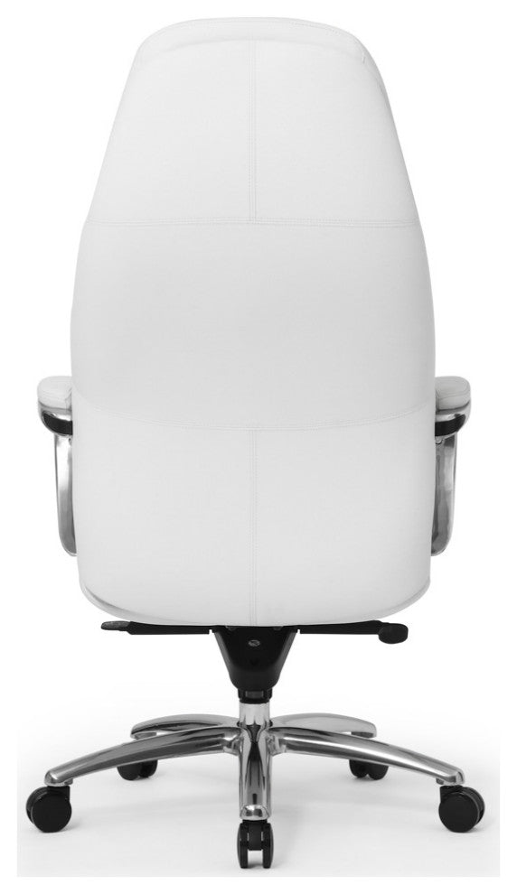 Gates Fully Reclining Adjustable Executive Chair Soft Top Grain Leather, White
