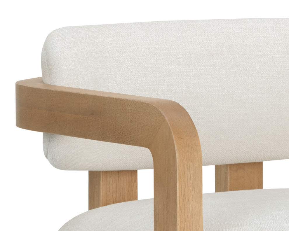 Madrone Lounge Chair, Rustic Oak, Heather Ivory Tweed