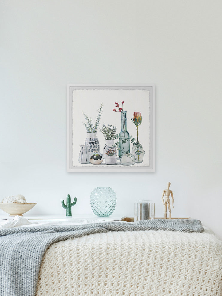 "Homey Blooms" Framed Painting Print, 12"x12"