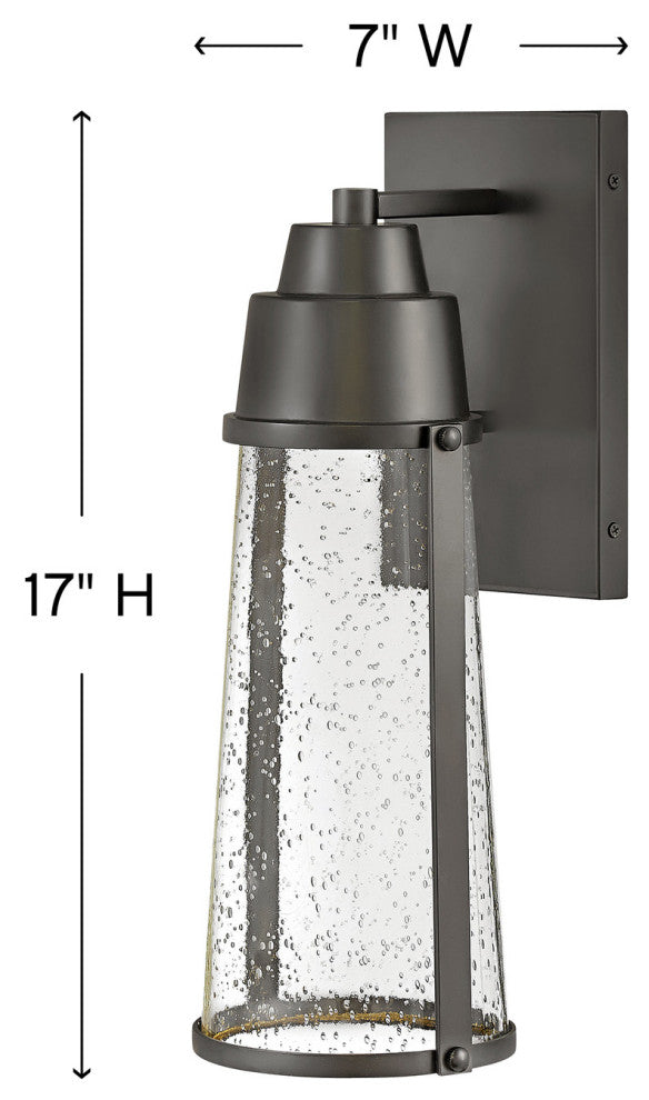 Hinkley Miles Medium Wall Mount Lantern, Black