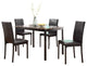 Homelegance Tempe 5-Piece Faux Marble Top Dining Room Set With Black Metal Base