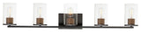 Maxim 11845CD Sleek 5 Light 40"W Bathroom Vanity Light - Antique Brass / Black